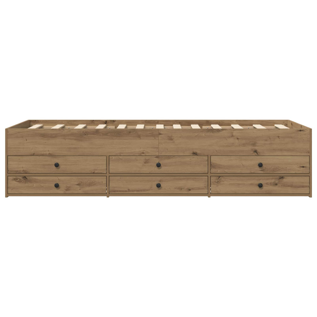 Sengestel med opbevaring Artisan-eg 80 x 200 cm Konstrueret træ
