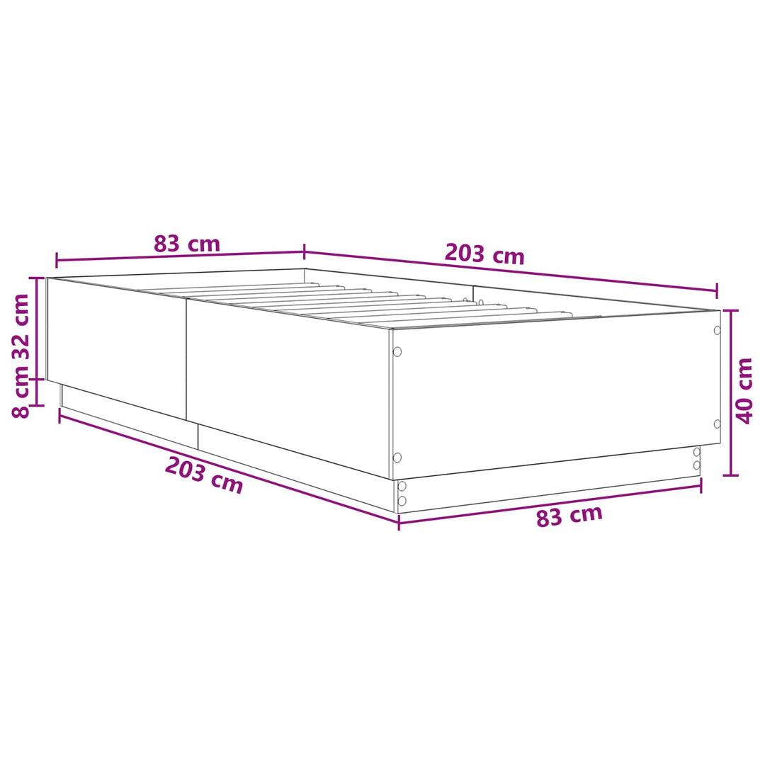 Sengestel Hvid 80 x 200 cm Konstrueret træ