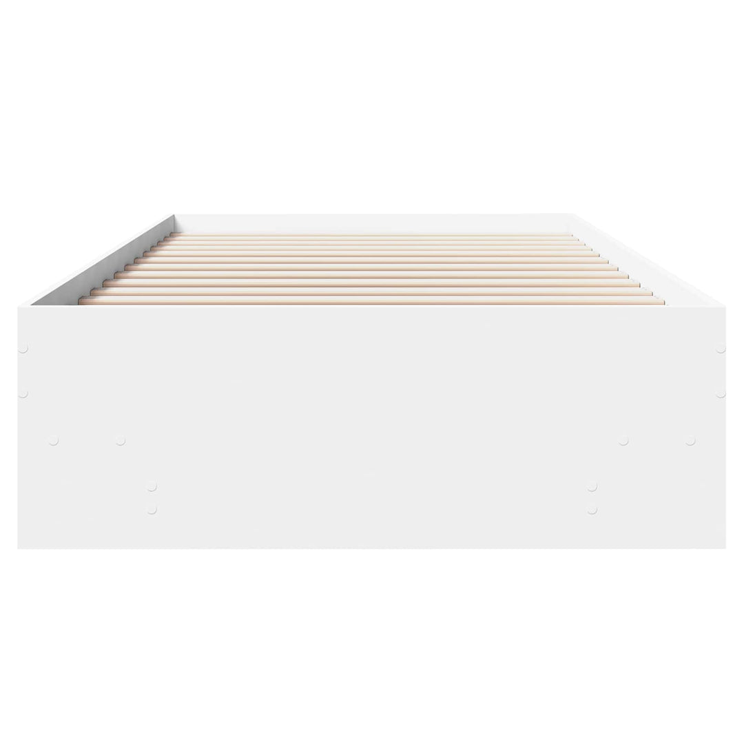 Sengestel med hylde Hvid 80 x 200 cm Konstrueret træ