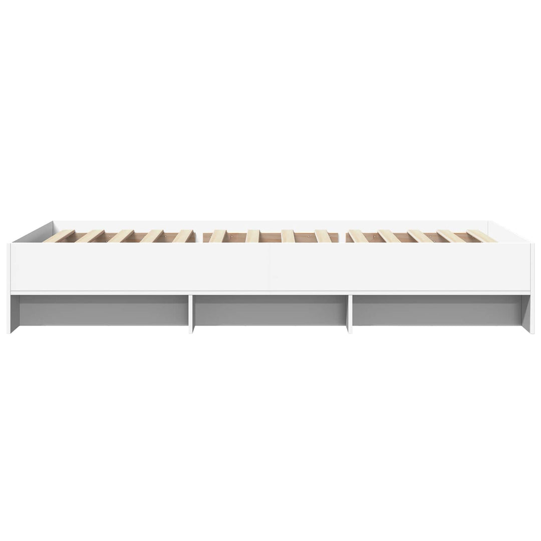 Sengestel med hylde Hvid 80 x 200 cm Konstrueret træ