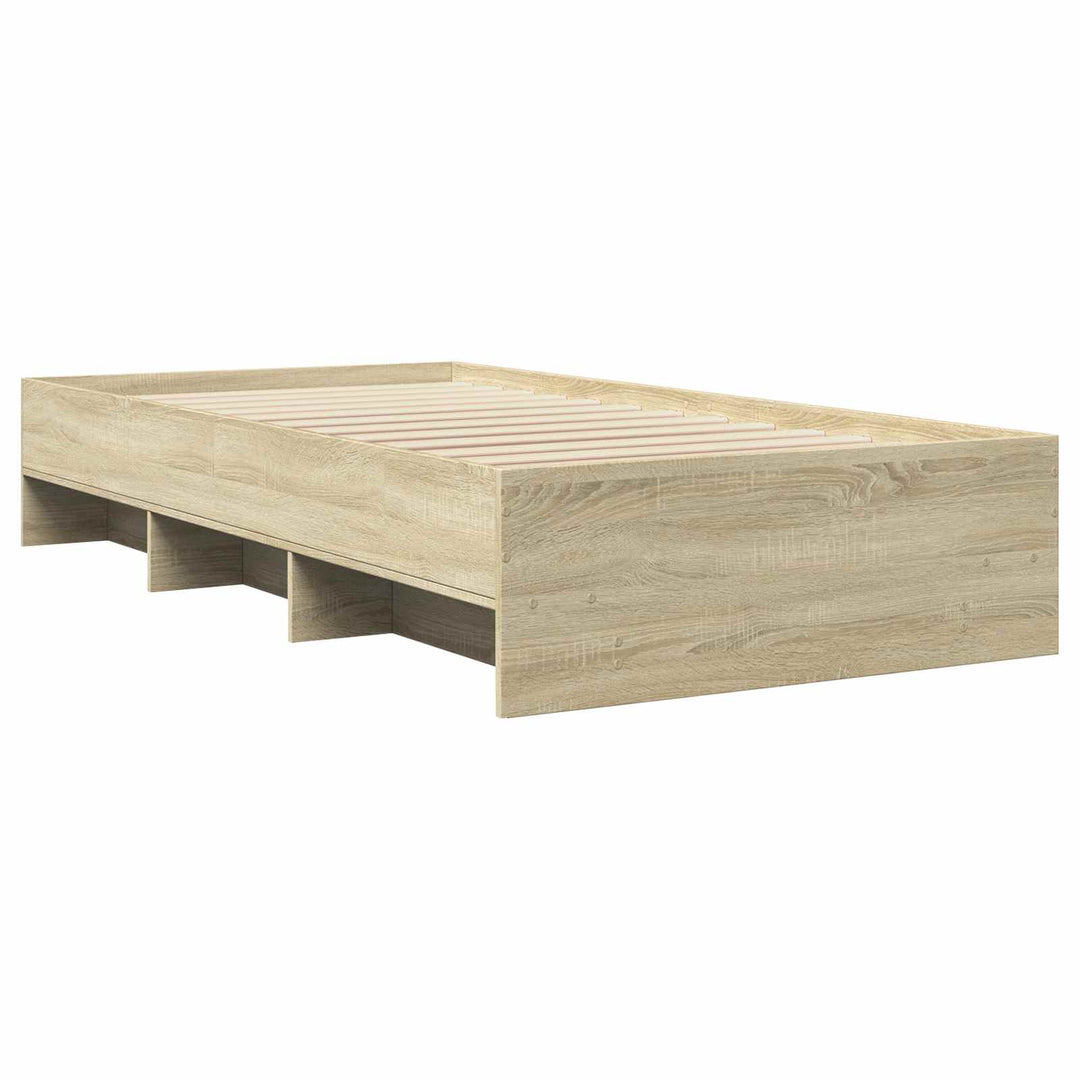 Sengestel med hylde Sonoma-eg 80 x 200 cm Konstrueret træ