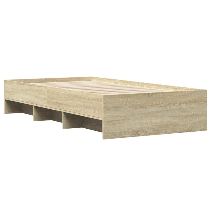 Sengestel med hylde Sonoma-eg 80 x 200 cm Konstrueret træ