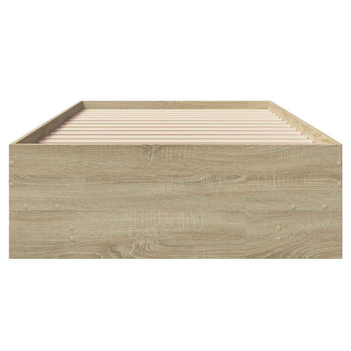 Sengestel med hylde Sonoma-eg 80 x 200 cm Konstrueret træ
