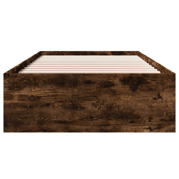 Sengestel med hylde Røget eg 80 x 200 cm Konstrueret træ
