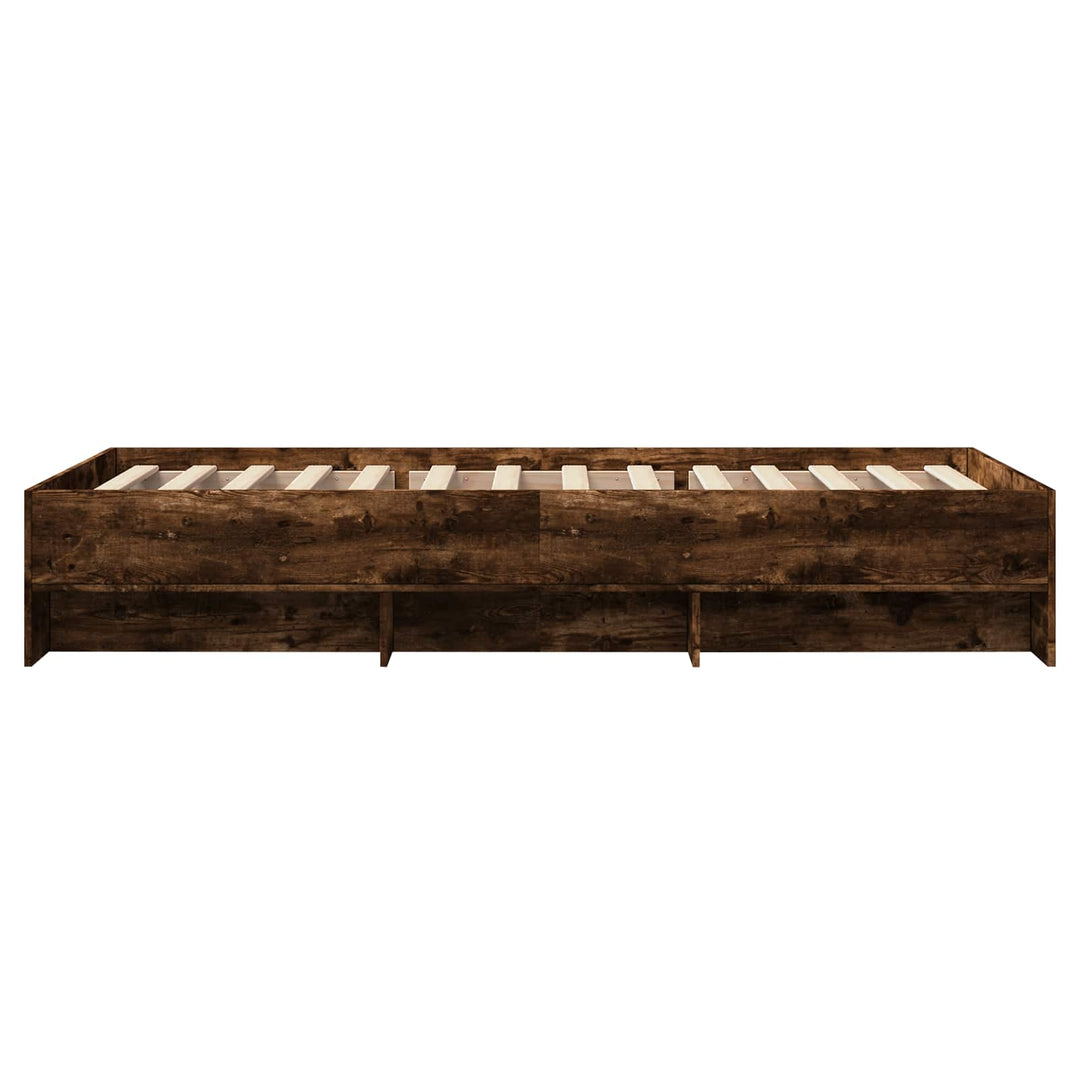 Sengestel med hylde Røget eg 80 x 200 cm Konstrueret træ