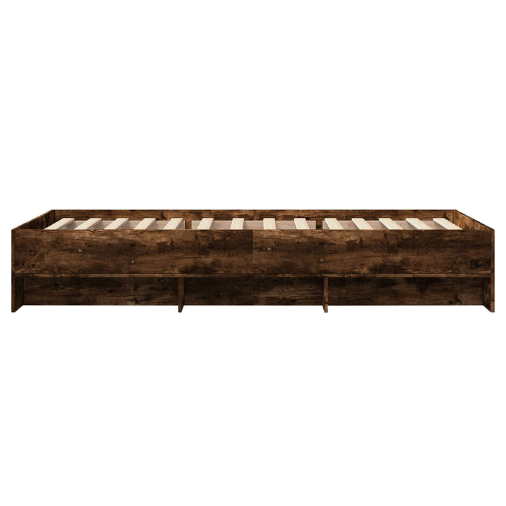 Sengestel med hylde Røget eg 80 x 200 cm Konstrueret træ