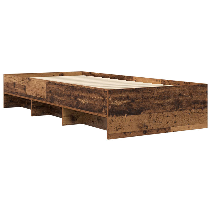 Sengestel med hylde Gammelt træ 80 x 200 cm Konstrueret træ