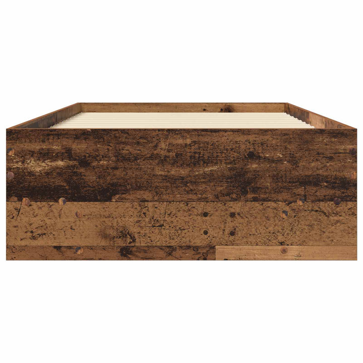 Sengestel med hylde Gammelt træ 80 x 200 cm Konstrueret træ