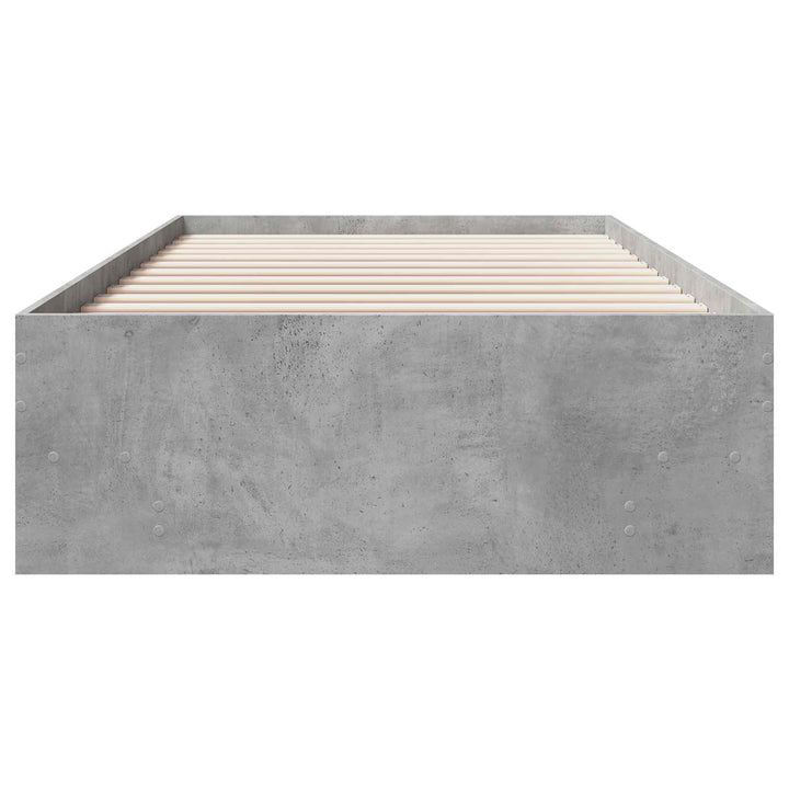 Sengestel med hylde Grå Sonoma 80 x 200 cm Konstrueret træ