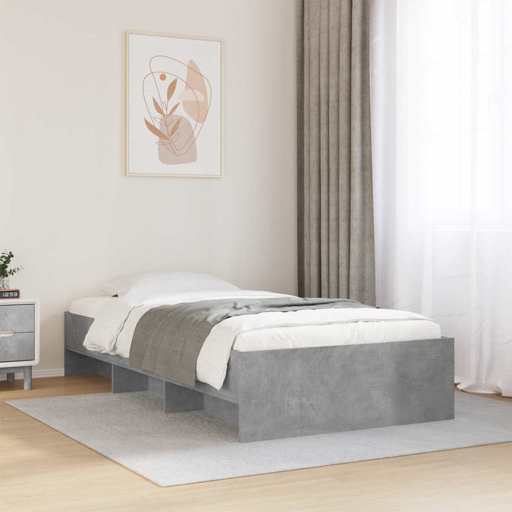 Sengestel med hylde Betongrå 80 x 200 cm Konstrueret træ
