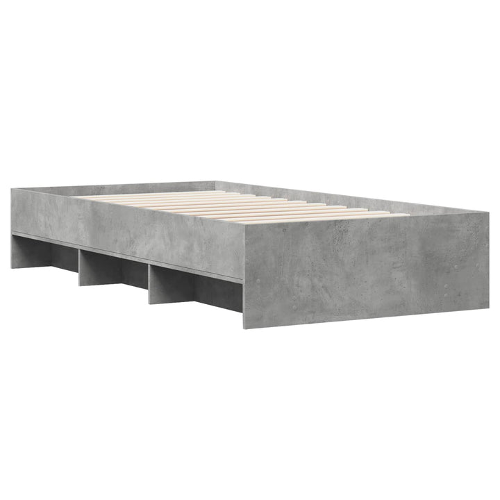 Sengestel med hylde Betongrå 80 x 200 cm Konstrueret træ