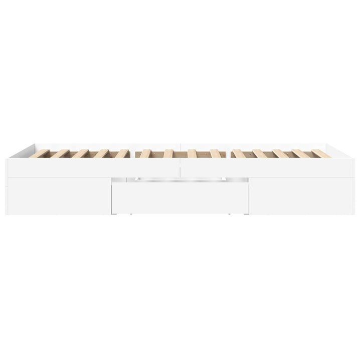 Sengestel med opbevaring Hvid 80 x 200 cm Konstrueret træ