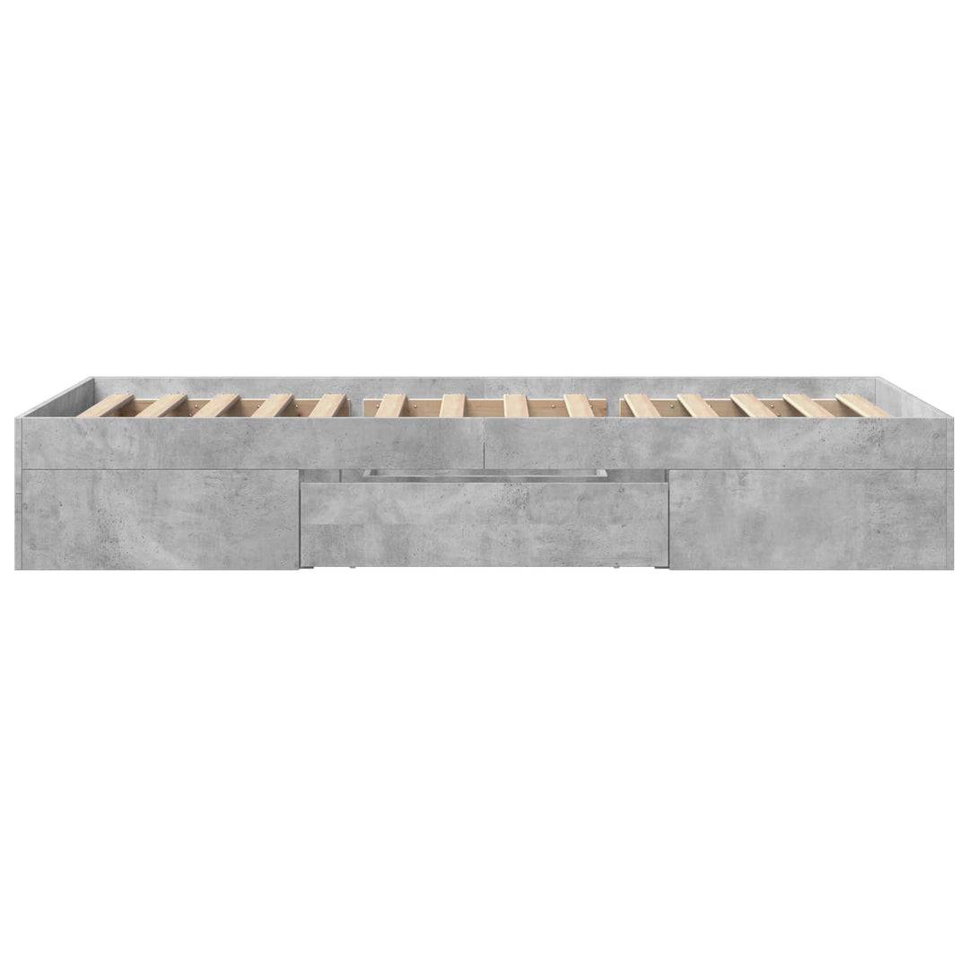 Sengestel med opbevaring Betongrå 80 x 200 cm Konstrueret træ