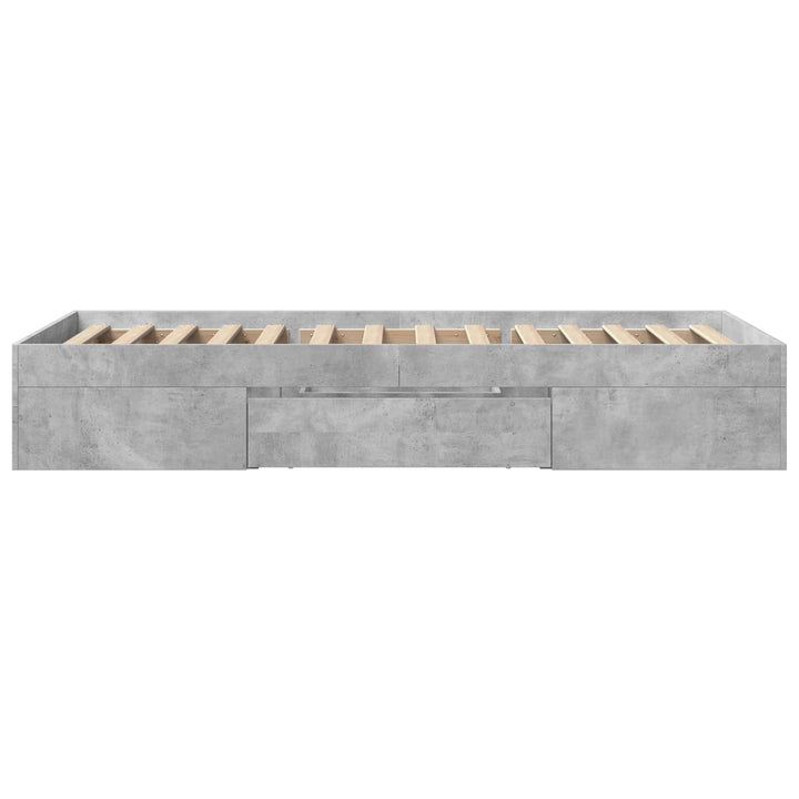 Sengestel med opbevaring Betongrå 80 x 200 cm Konstrueret træ