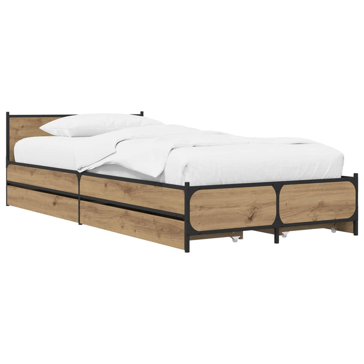 Sengestel med hovedgærde Artisan-eg 80 x 200 cm Konstrueret træ