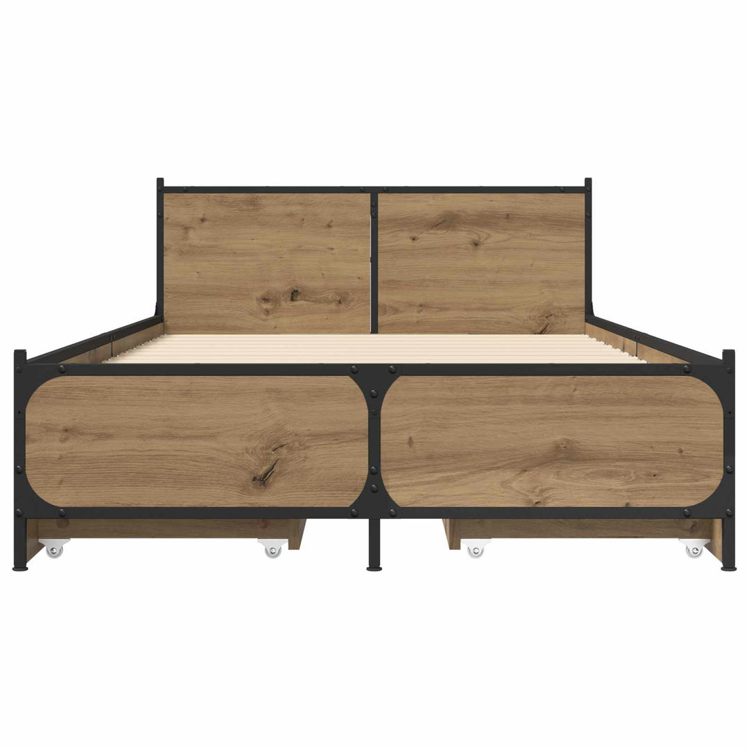 Sengestel med hovedgærde Artisan-eg 80 x 200 cm Konstrueret træ