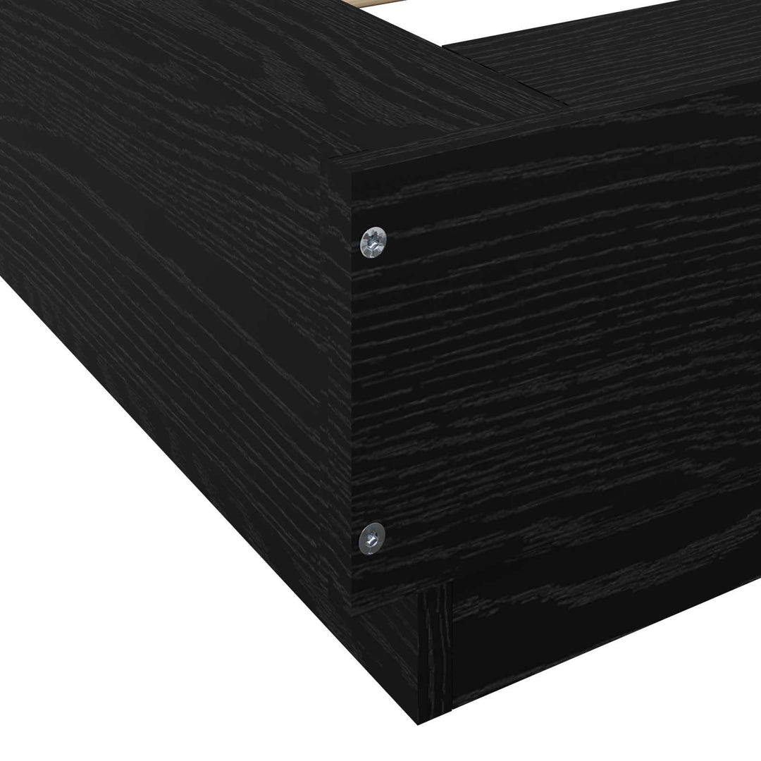 Gulvsengramme Sort eg 80 x 210 cm Konstrueret træ