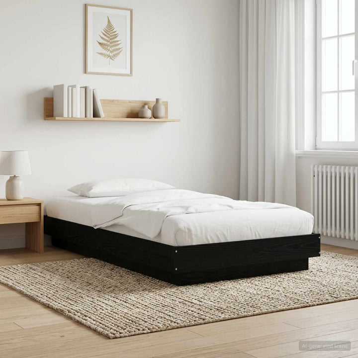 Gulvsengramme Sort eg 80 x 210 cm Konstrueret træ