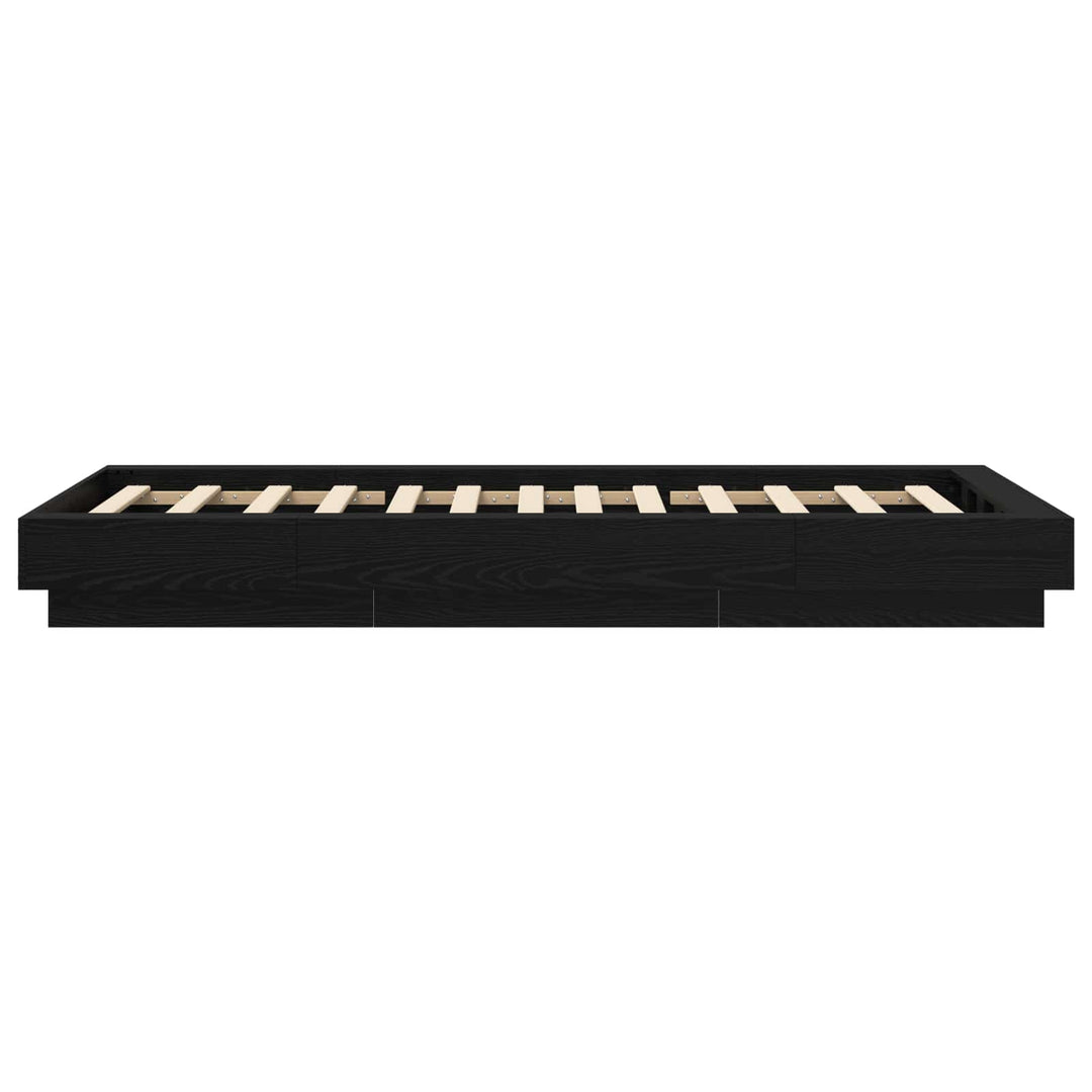 Gulvsengramme Sort eg 80 x 210 cm Konstrueret træ