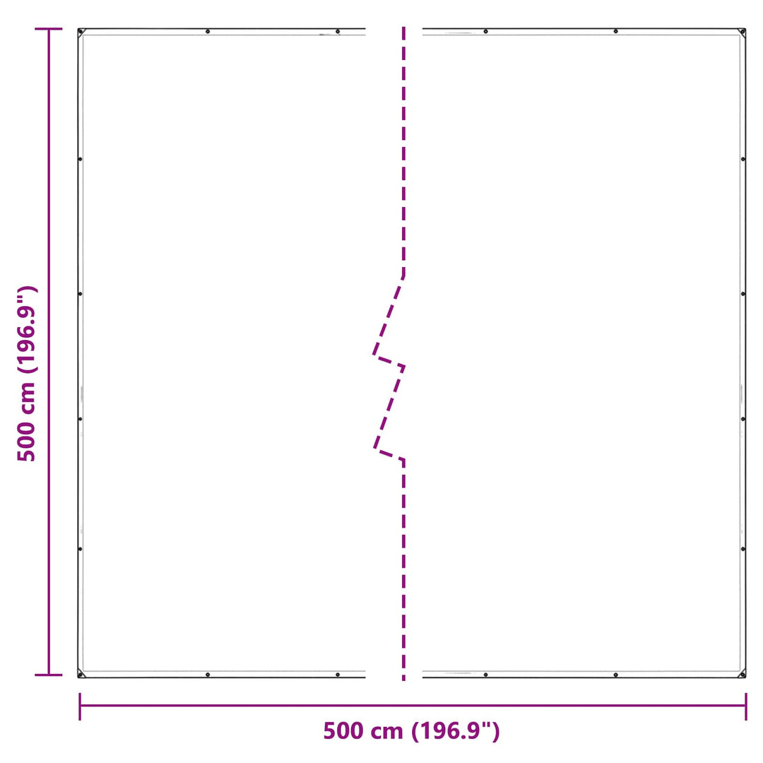 Presenning med øjer Transparent 5 x 5 m Polyethylen