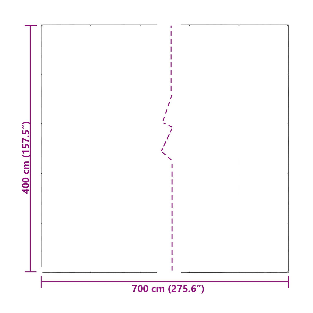 Presenning med øjer Transparent 7 x 4 m Polyethylen