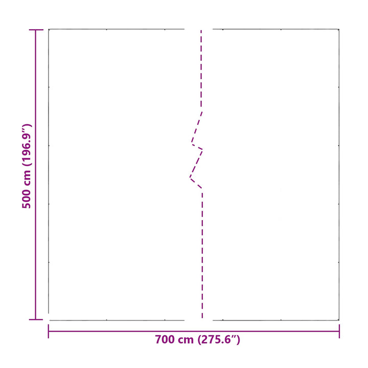 Presenning med øjer Transparent 7 x 5 m Polyethylen