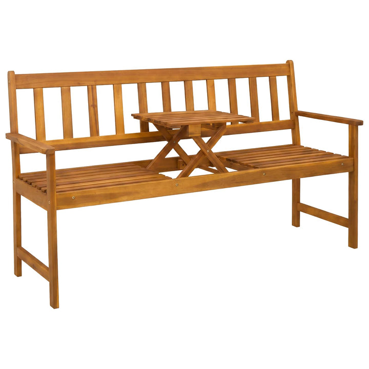 Havebænk 158 x 55 x 89 cm Massivt Akacietræ Naturfarvet