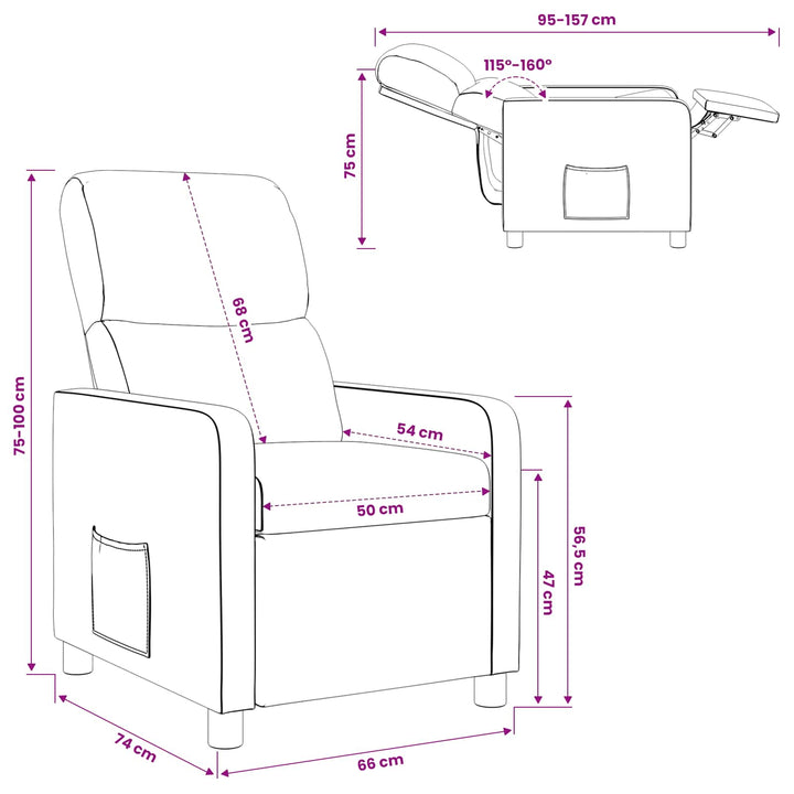 Recliner Vinrød Stof