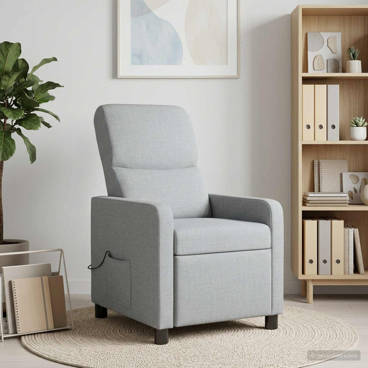 Massage Lænestol Lysegrå Polyester
