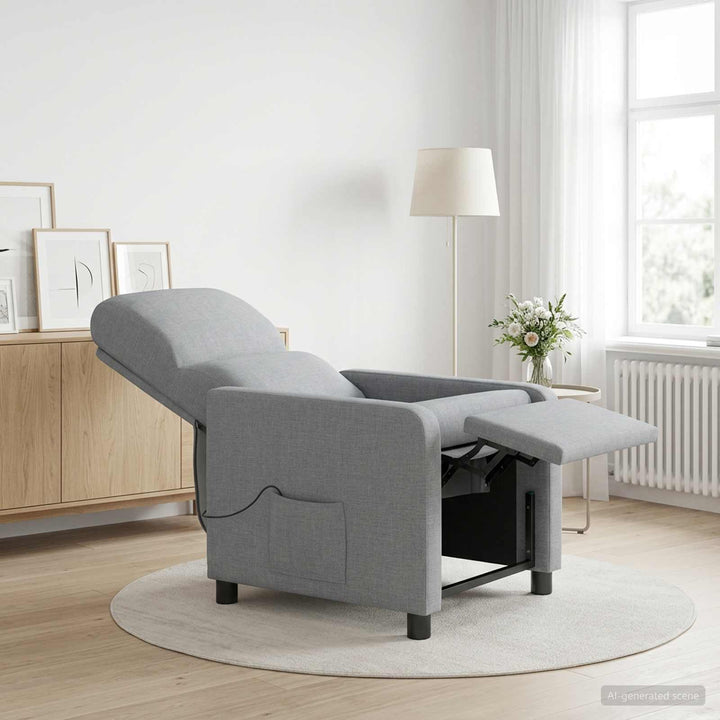 Massage Lænestol Lysegrå Polyester
