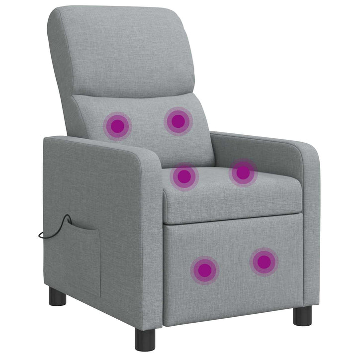 Massage Lænestol Lysegrå Stof