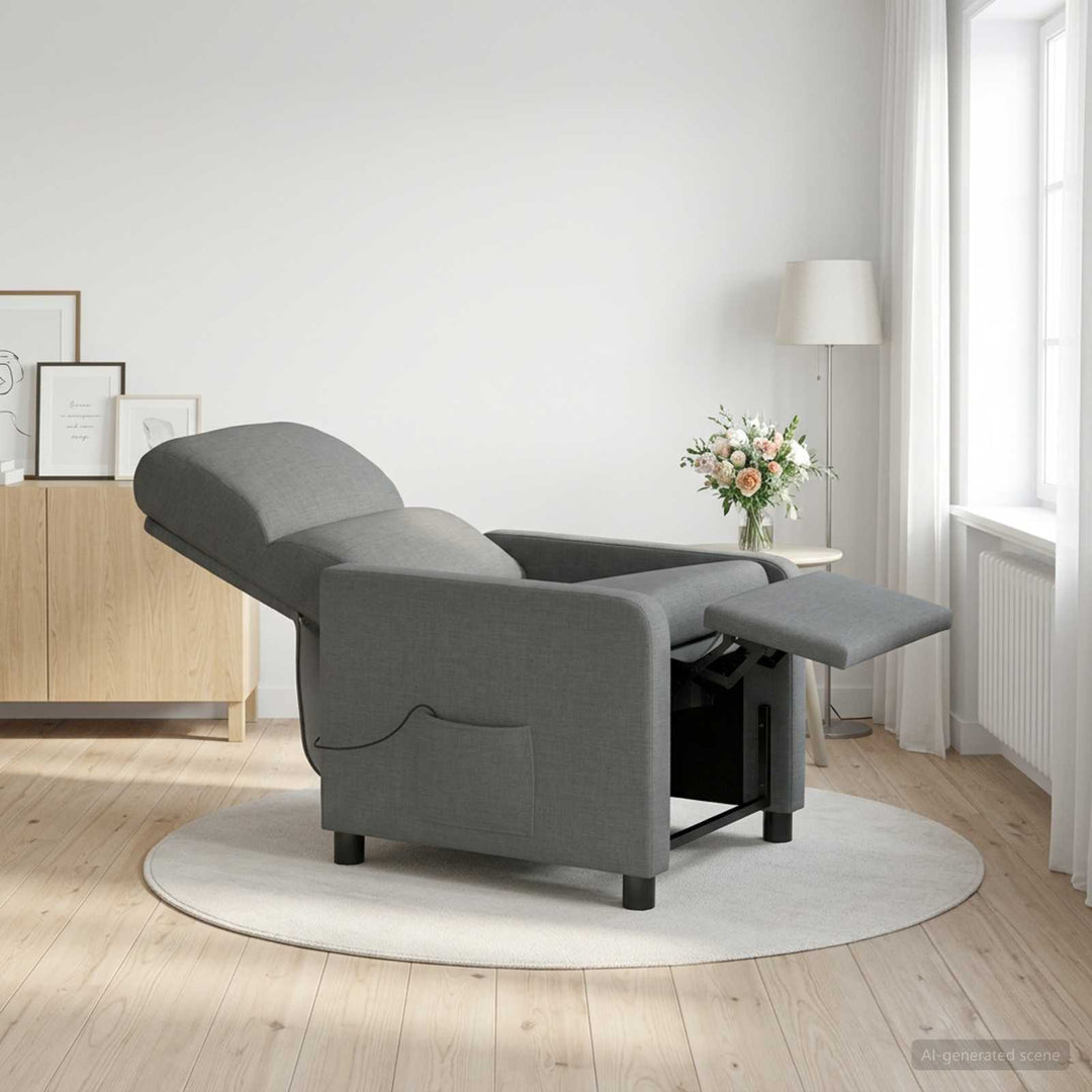 Massage Lænestol Mørkegrå Polyester