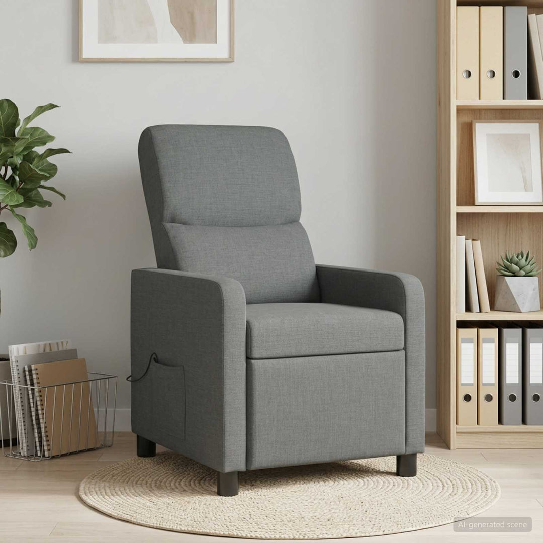 Massage Lænestol Mørkegrå Polyester