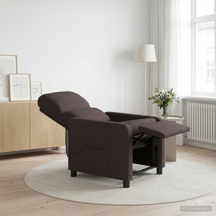 Massage Lænestol Mørk Brun Polyester