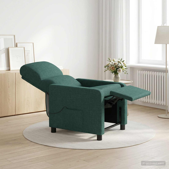 Massage Lænestol Mørkegrøn Polyester