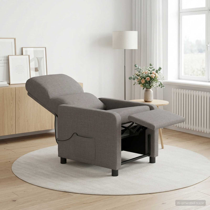 Massage Lænestol Gråbrun Polyester