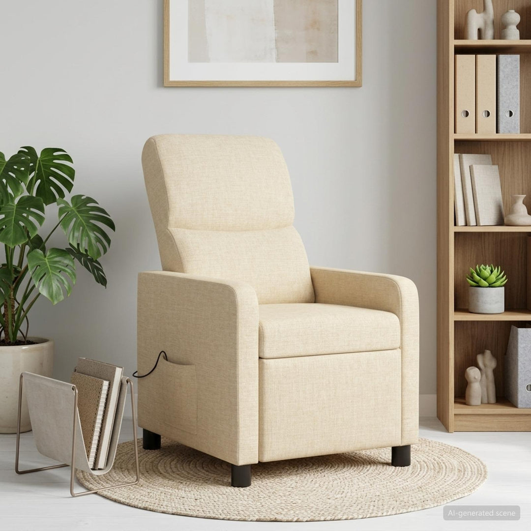 Massage Lænestol Cremefarvet Polyester