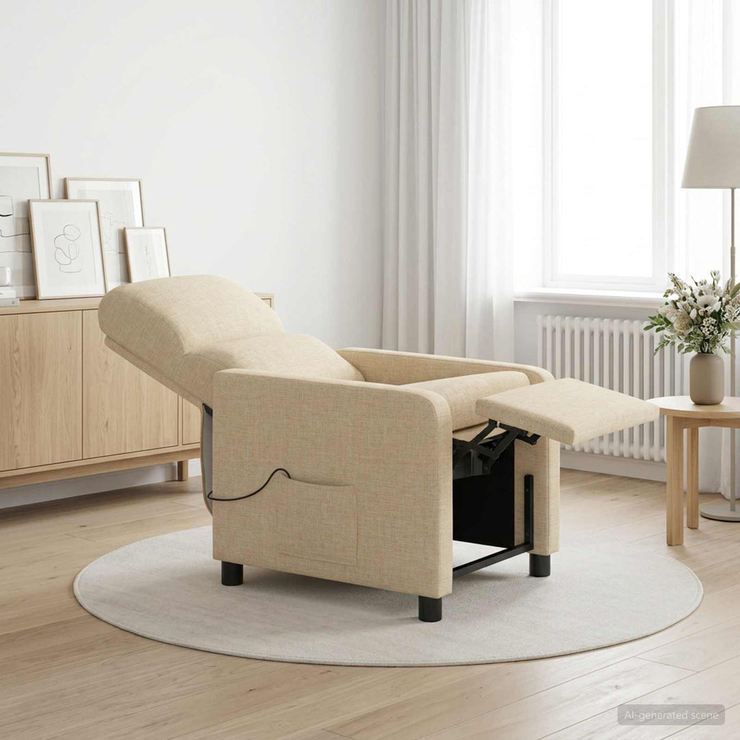 Massage Lænestol Cremefarvet Polyester