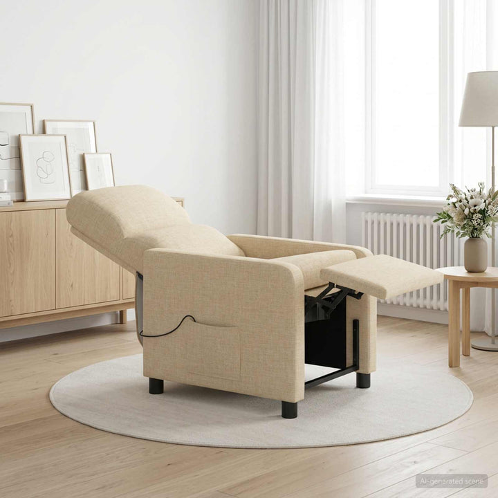Massage Lænestol Cremefarvet Polyester
