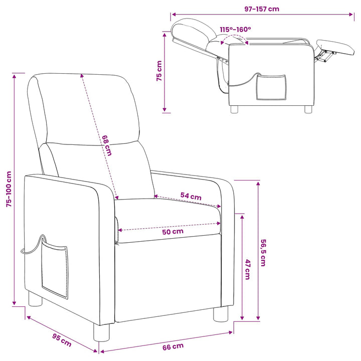 Recliner Hvid Stof