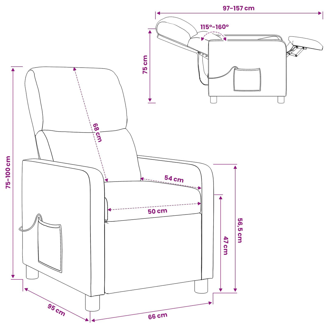 Recliner Lilla Stof