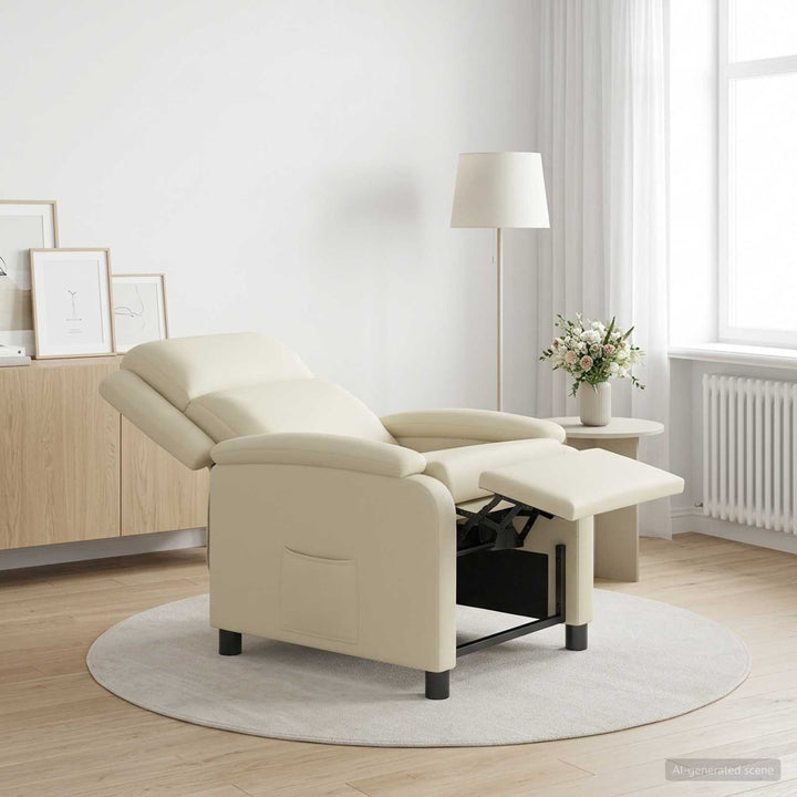 Recliner Cremefarvet Kunstlæder