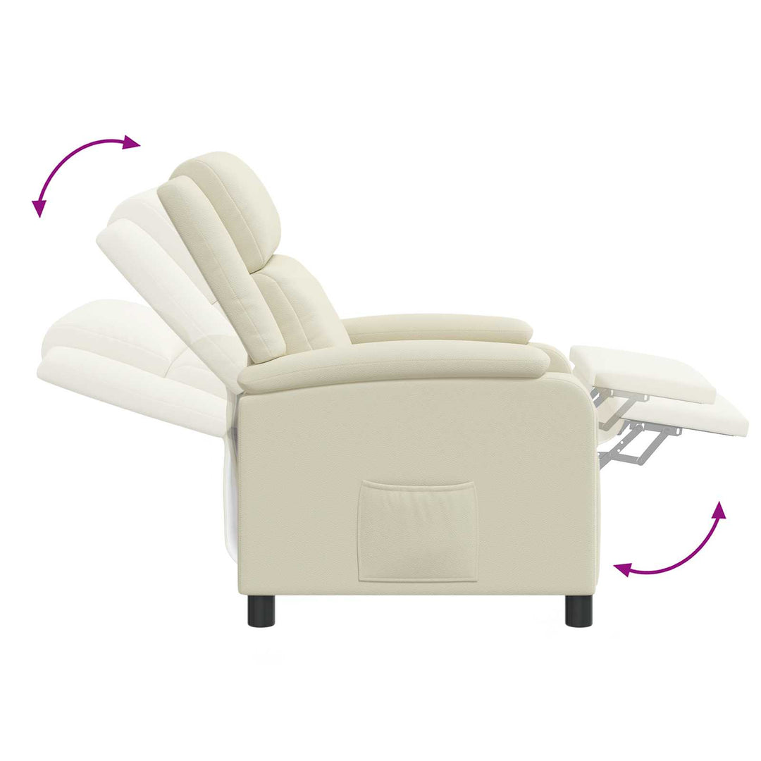 Recliner Cremefarvet Kunstlæder