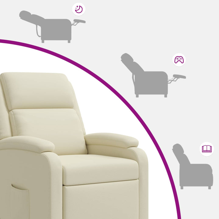 Recliner Cremefarvet Kunstlæder
