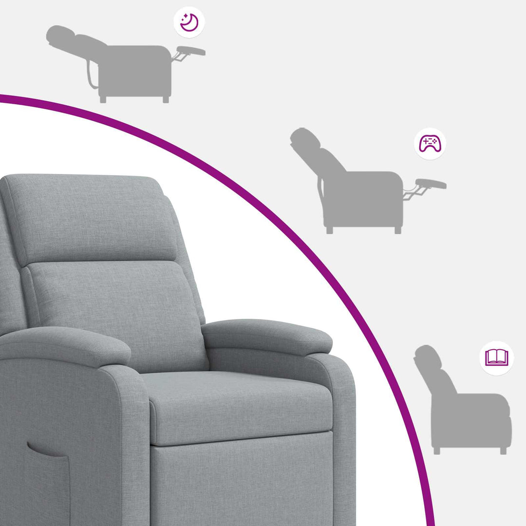 Recliner Lysegrå Stof