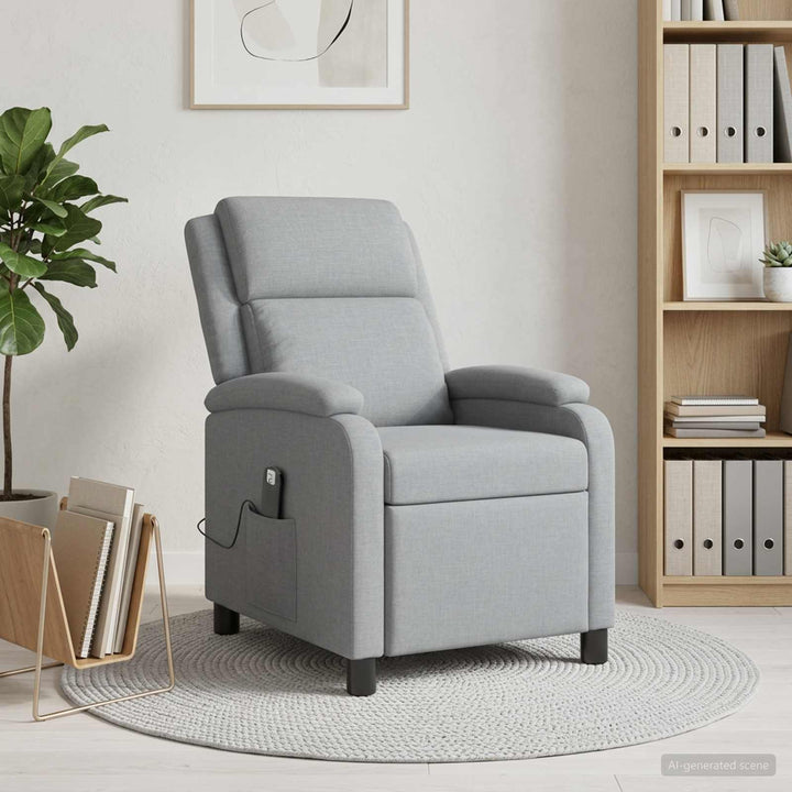 Massage Lænestol Lysegrå Stof