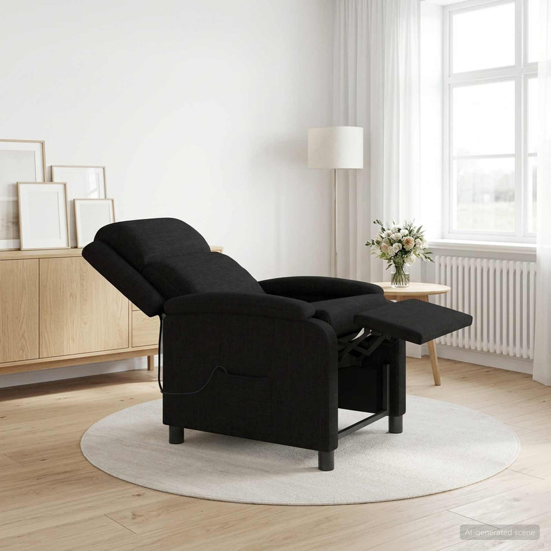 Massage Lænestol Sort Stof
