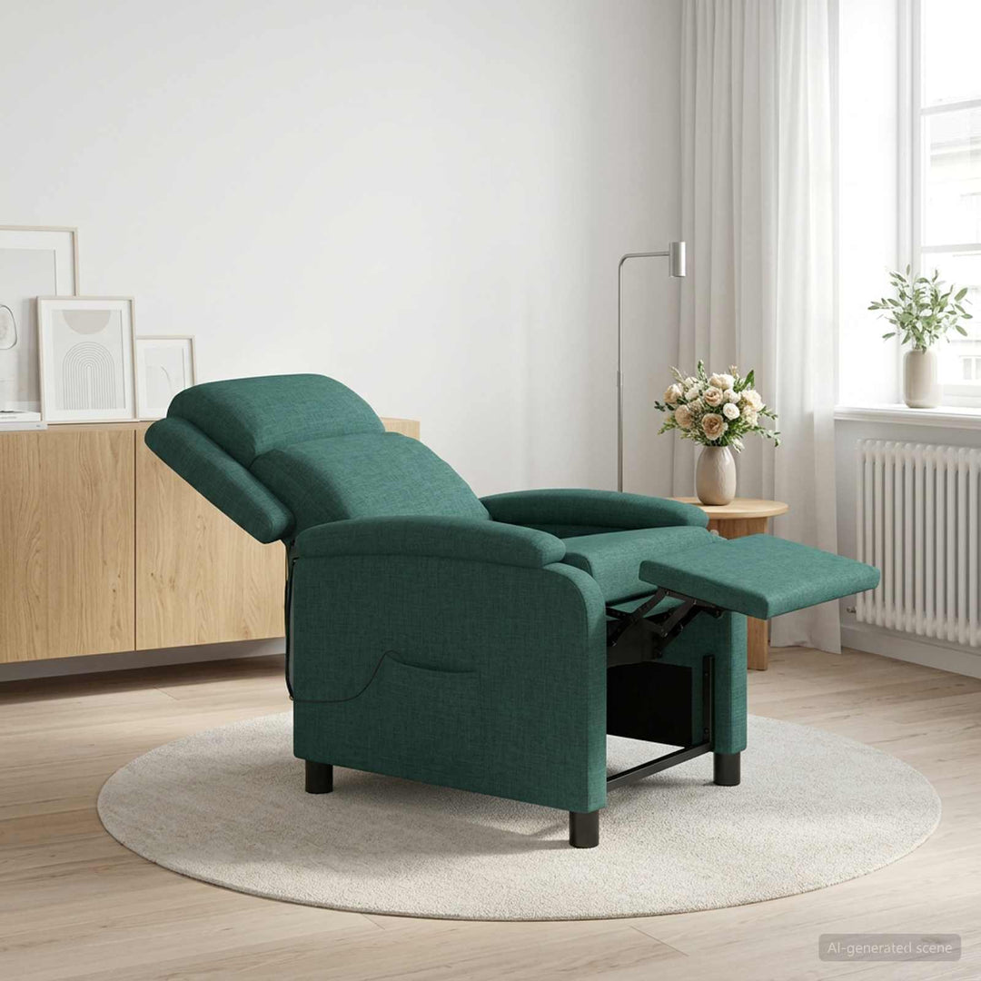 Massage Lænestol Mørkegrøn Stof