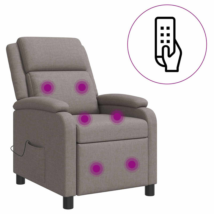 Massage Lænestol Gråbrun Stof