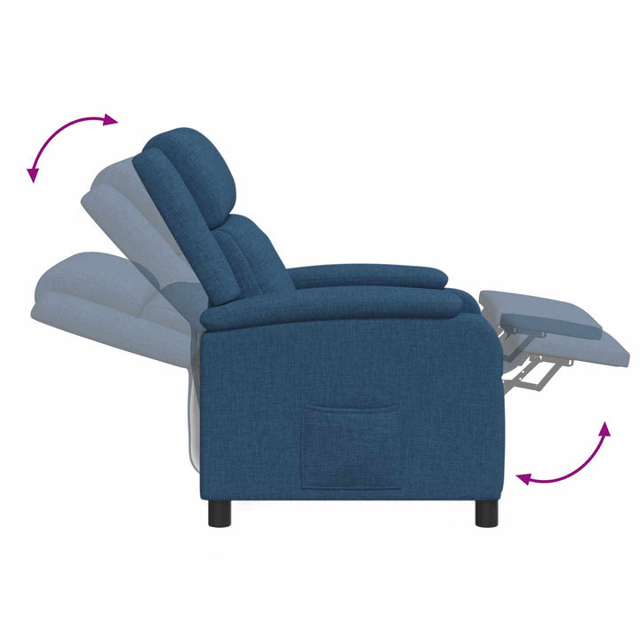 Massage Lænestol Blå Stof
